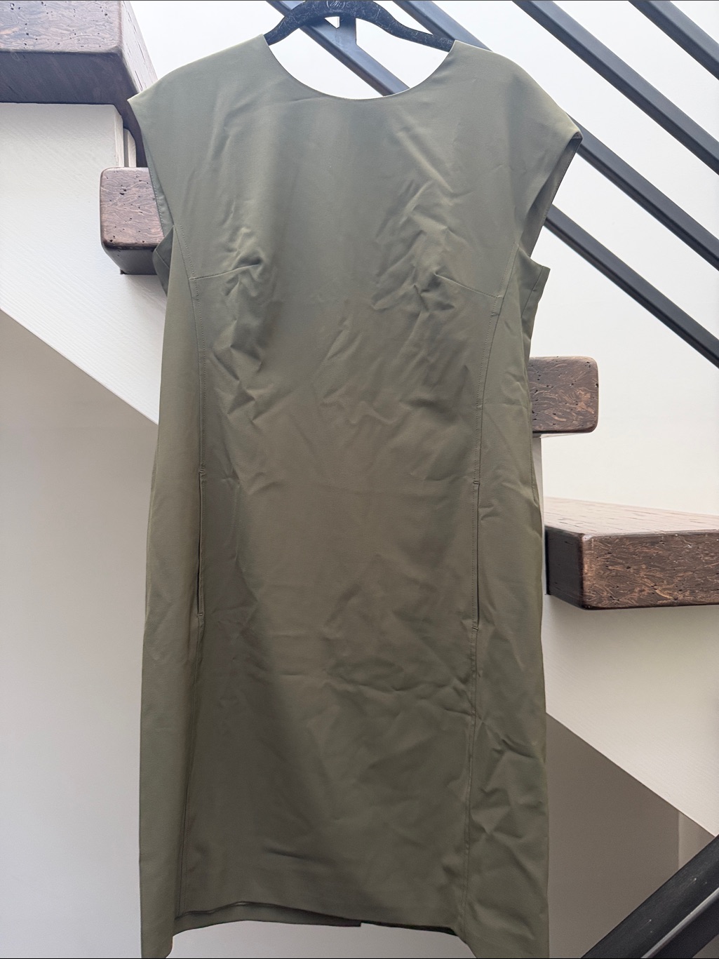 Mm Lafleur Origami Tech Maaza 2.0 Travel Dress Olive Sz 4 Nwt